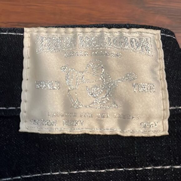 True Religion Silver Embellished Blue Denim Jeans Boho Feminine Casual - Picture 10 of 12